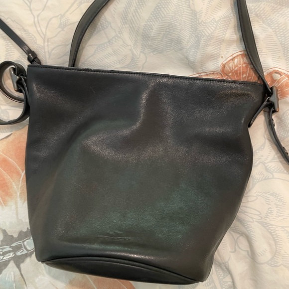 Vintage Coach black leather mini bucket cross body. - Picture 2 of 3